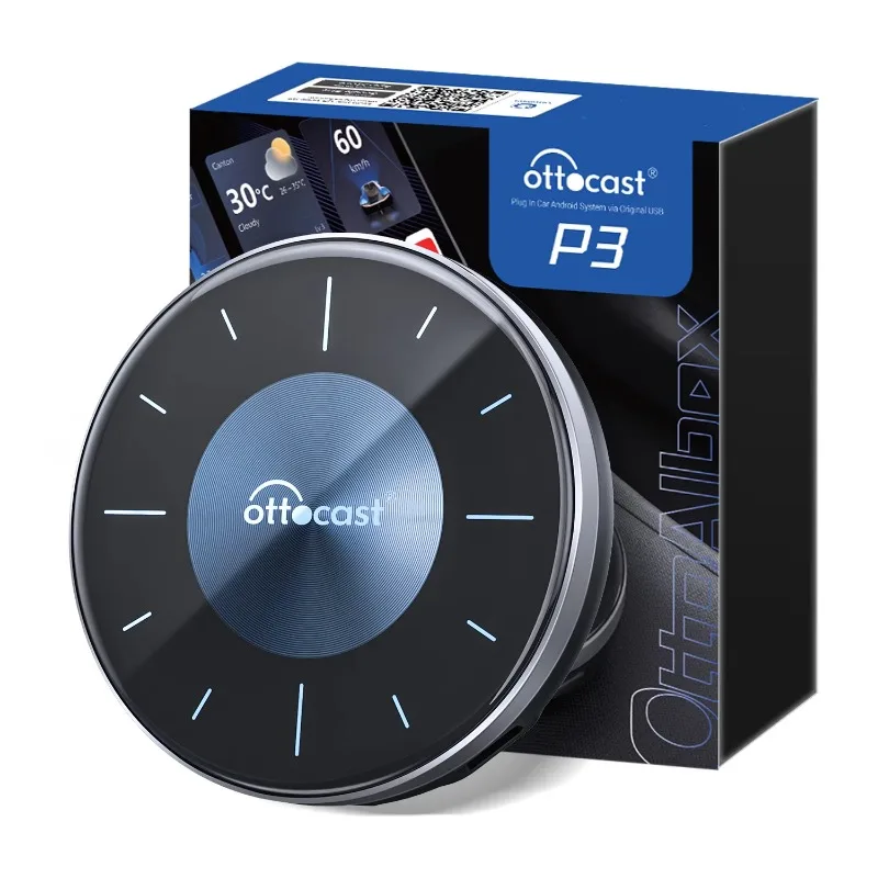 

New Gen OttoAIbox P3 Android 12 System 8+128G Car Multimedia Wired to Wireless Carplay Android Auto Ai Box for Car