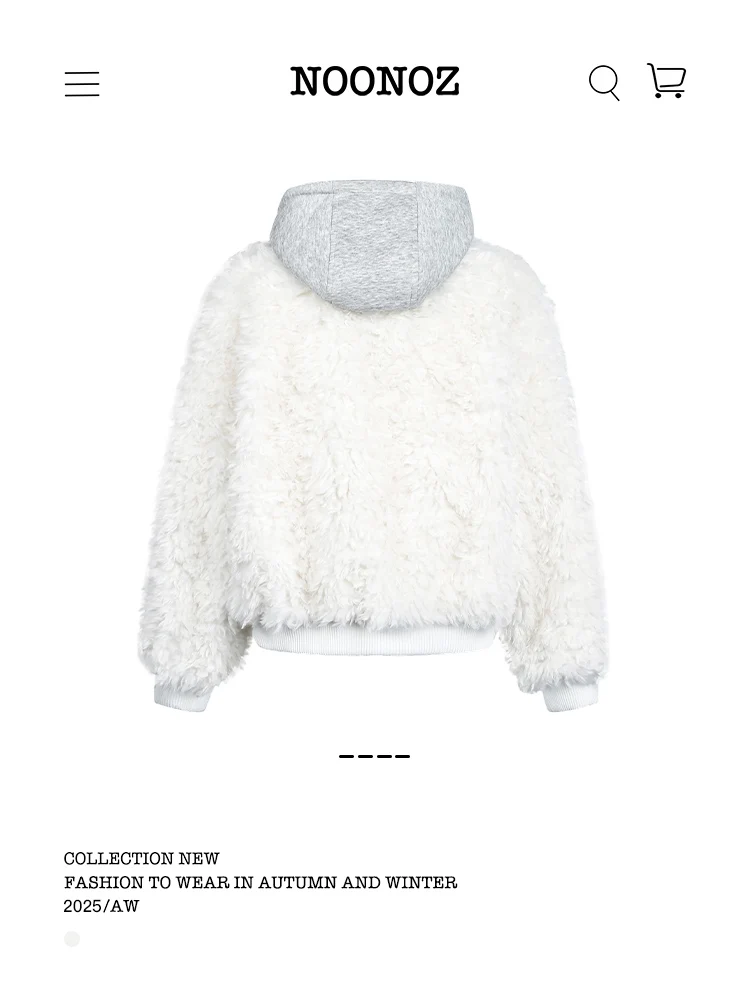 Noonoz Winter Mit Kapuze Kunstpelz Jaet männer Neutral Sle Trendy Marke Paar Design Warme Oberbekleidung Lange Sve Reißverschluss