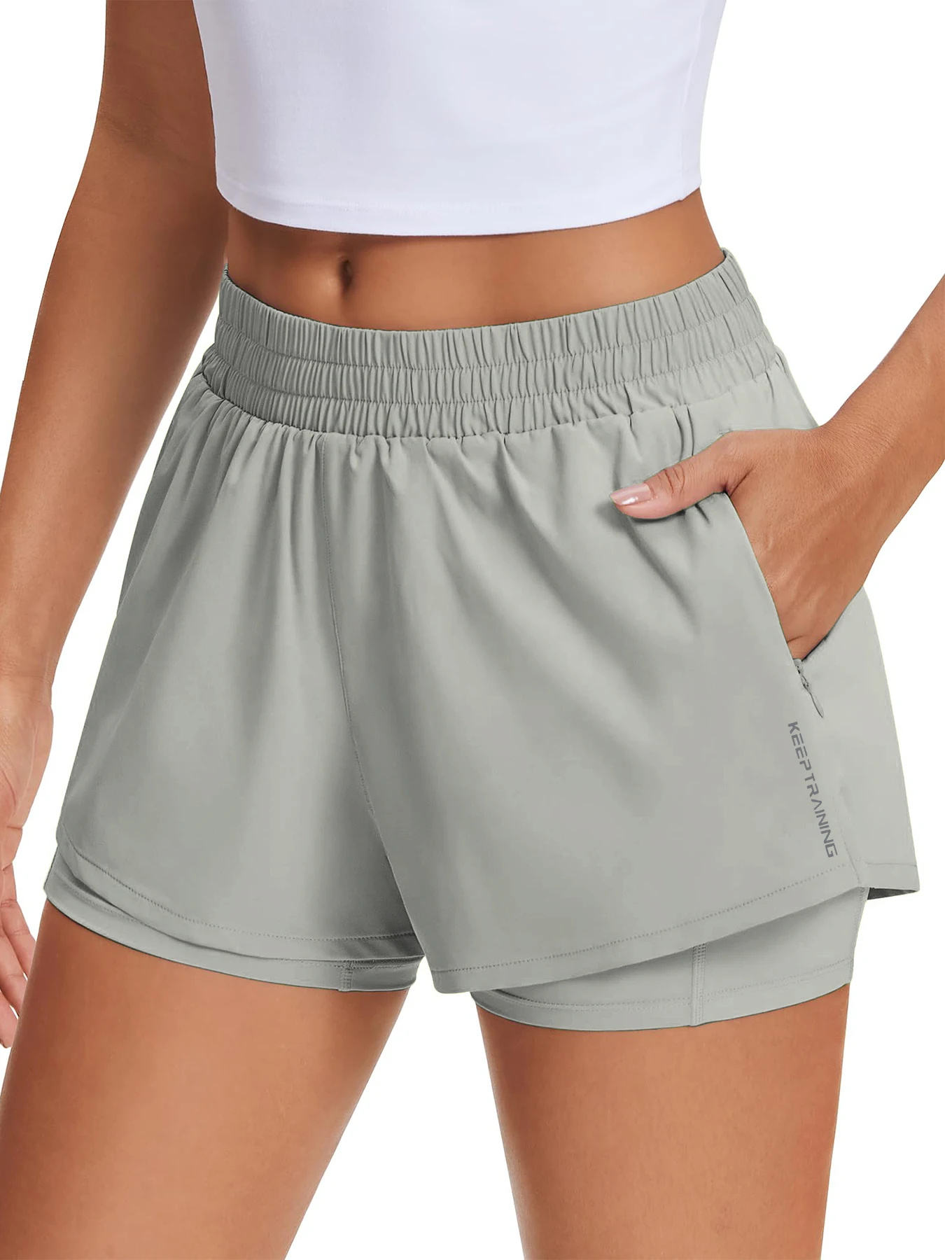 Damen-Freizeit-Sportshorts für Frühling und Sommer, Anti-Exposition Yoga-Shorts, atmungsaktiv, locker geschnitten, für Outdoor-Läufe, Damen-Fitnesshosen – Detail 13