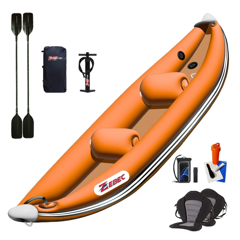 

Zebec CE Quality Two Person Kayak Inflatable Fishing Canoe Full Drop Stitch Fishing Kayaks For Sale