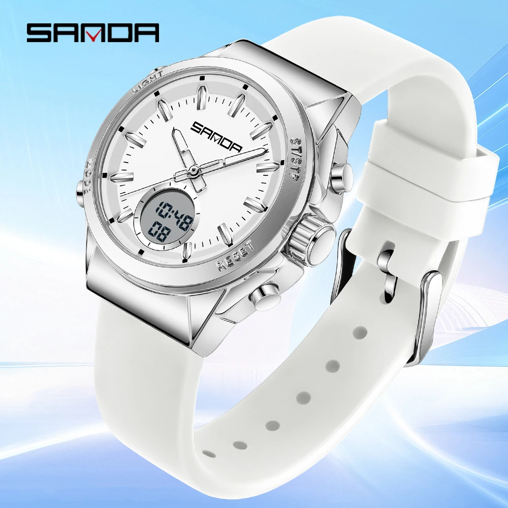 SANDA 9103 Versatile Male and Female Student Electronic Watch Multi functional Waterproof LED Fashion Student Electronic Watch