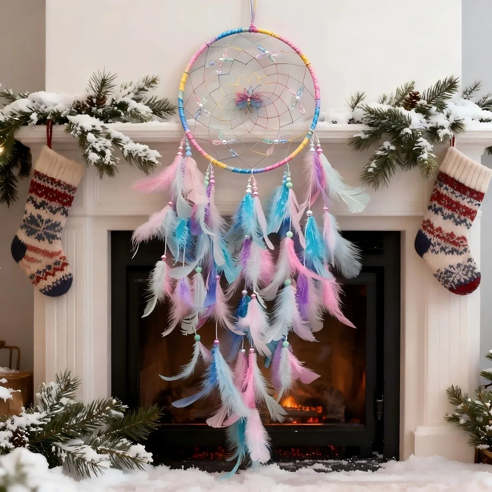 1Pc Handmade Butterfly Dream Catcher, Home Decoration, Hotel Decoration, Creative Gifts, Wall Hanging Oranments