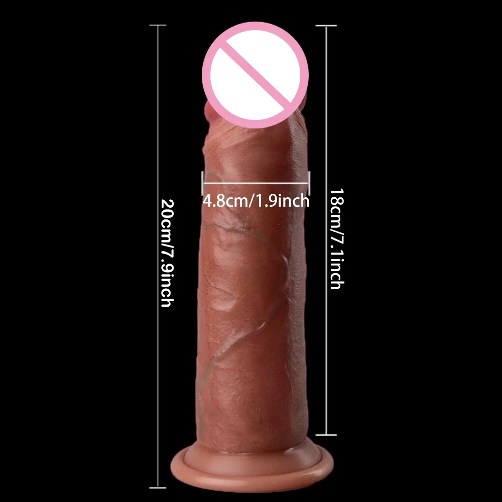 7.9 pollici sensazione di pelle reale Dildo realistico scorrevole prepuzio Design ventosa enorme grande pene cazzo giocattolo erotico adulto del