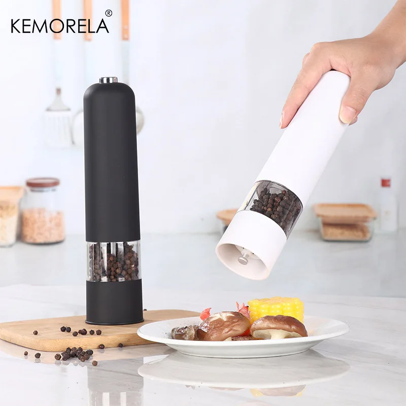 Automatic Salt Pepper Grinder Electric Spice Mill Grinder Seasoning Adjustable Coarseness Kitchen Tools Grinding For Cooking BBQ