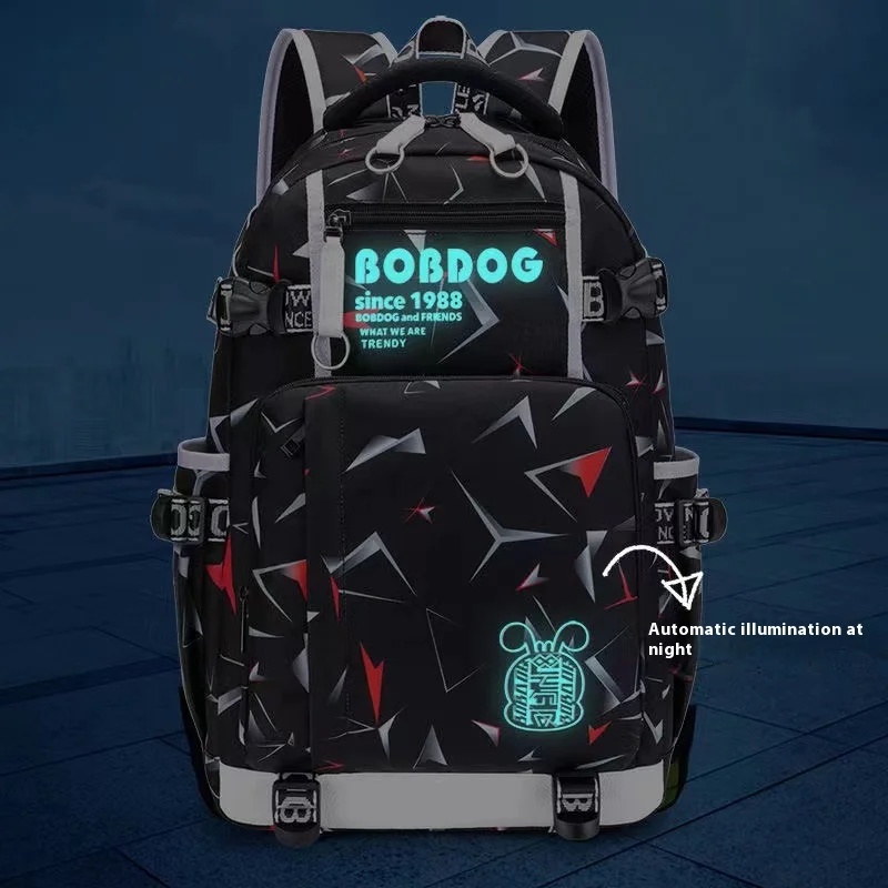 Backpack for male middle and high school students, cross-border heat transfer printing flower waterproof c