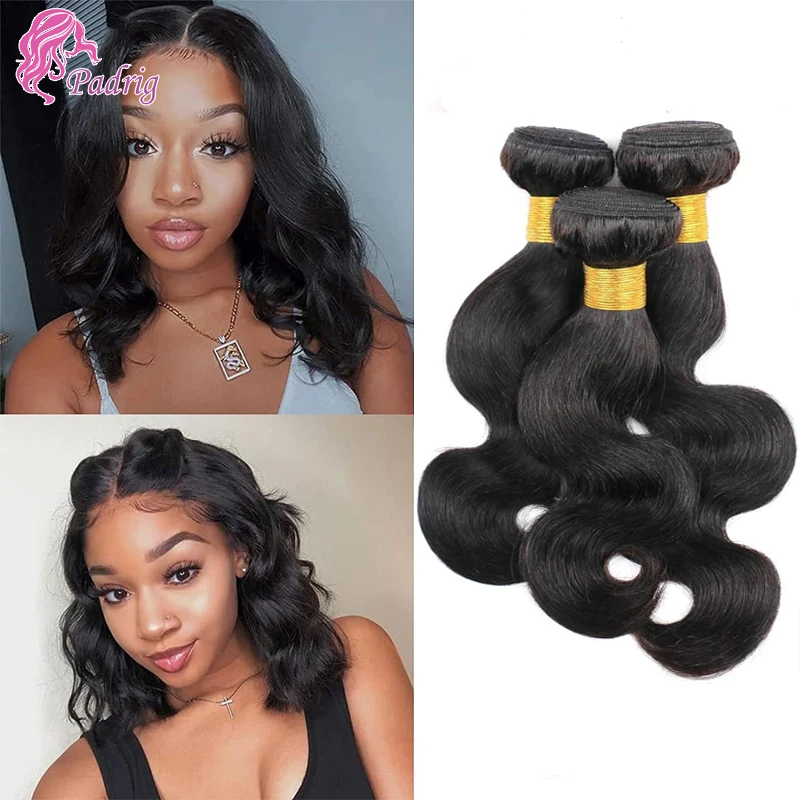 10 Inch Body Wave Human Hair 1 Bundle 10A Grade 100g/PC Brazilian Virgin Hair Double Weft Hair Extensions Natural Black Color