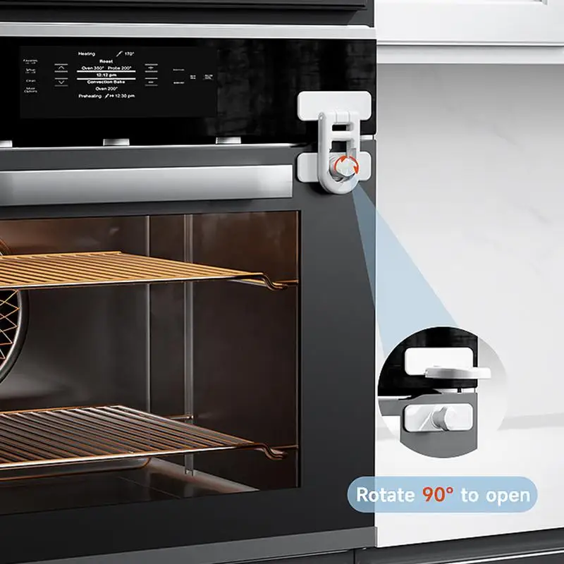 قفل عالمي مقاوم للأطفال - قطعتان/مجموعة لباب الثلاجة والفريزر والفرن والخزانة والدرج - لاصق قوي لسلامة الأطفال #3