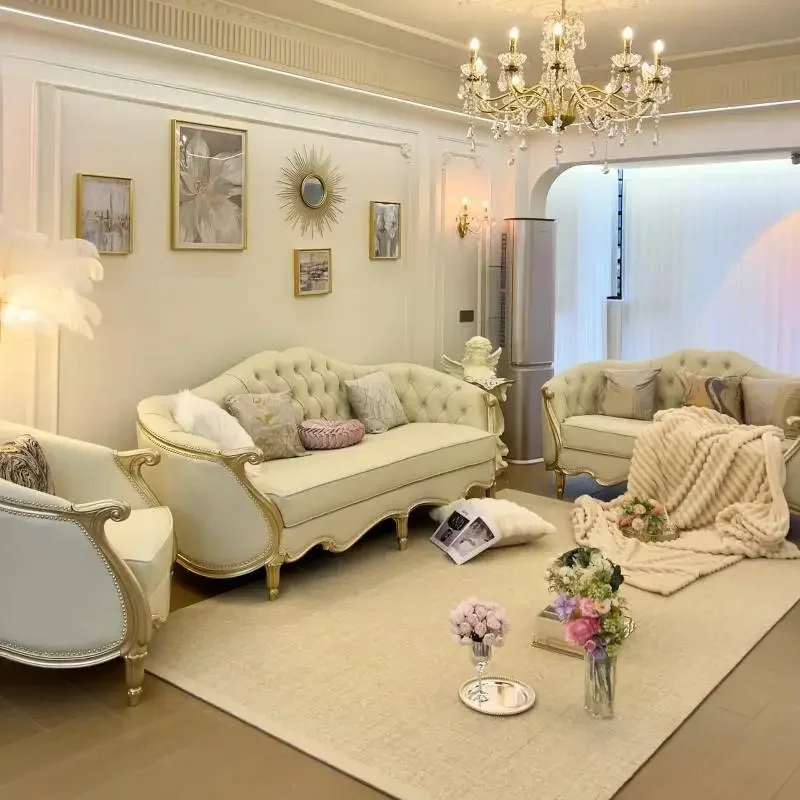 

Gold European Living Room Sofas Memory Foam Beige Corduroy Single Living Room Sofas Boneless Lazy Woonkamerbanken Furniture Home