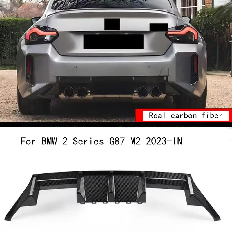 

For BMW G87 M2 2023-IN Real Dry Carbon Fiber Rear Diffuser Replacement OEM Style Rear Bumper Lip Spoiler Lip Splitter