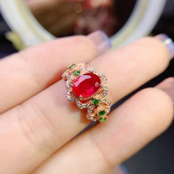 Ruby Rings 925 Silver Exquisite Style Best Selling Quality Classic Style Ladies Gemstone Rings Wedding Luxury Jewelry