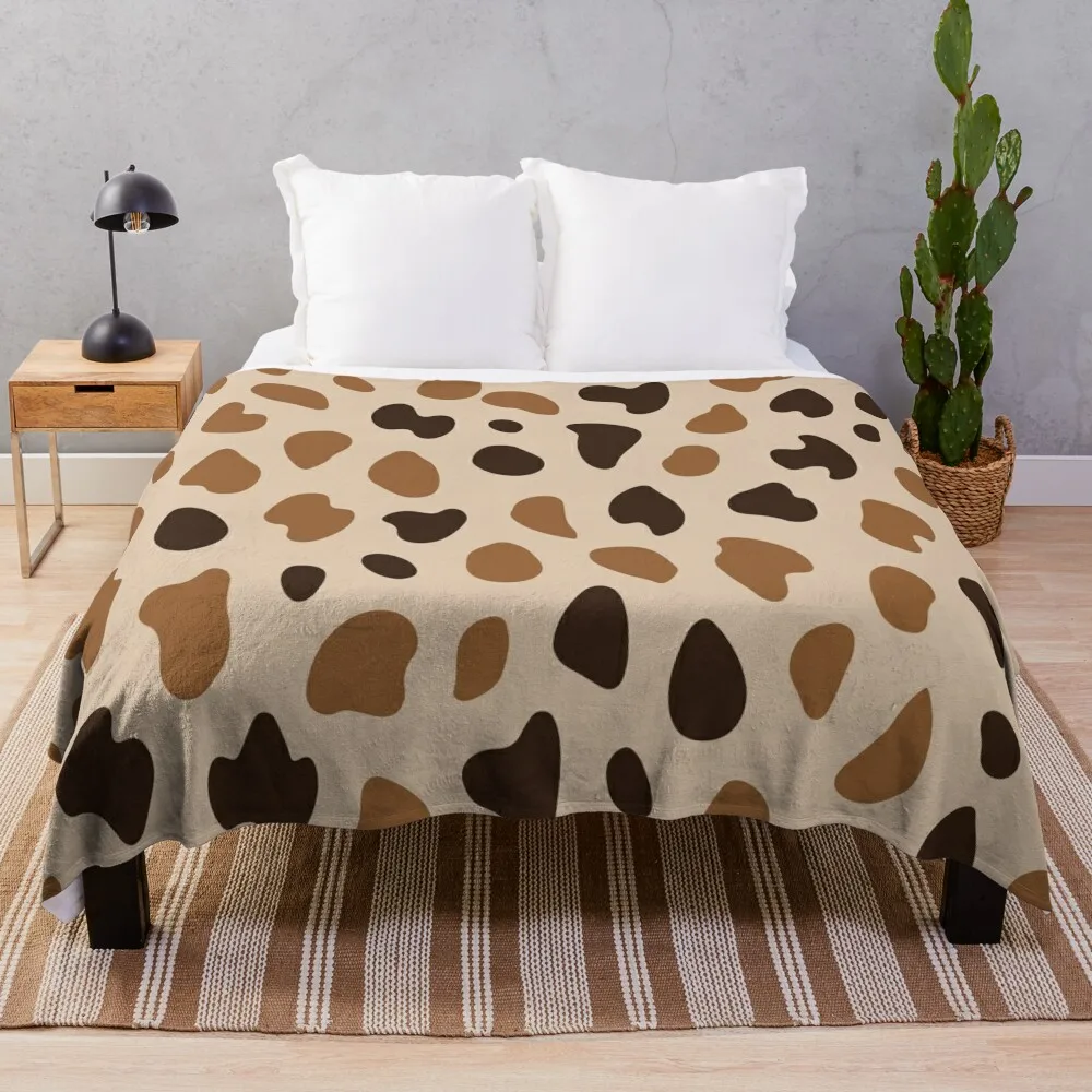 

A hyena fur pattern Design in beige and dark brown. Throw Blanket funny gift Softest warm for winter Blankets