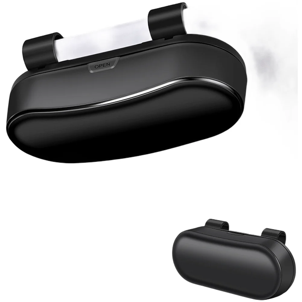 Sun Visor Glasses Holder with Secure Fastener and Protective Lining for Storing Eyewear and Small Essentials in Vehicle
