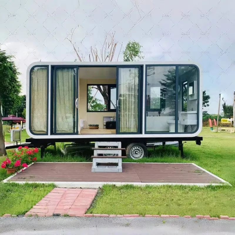 Durable Prefab Apple Cabin 20ft 40ft Mobile Home Hurricane Resistant Metal Structure Waterproof Wall for Extreme Weather