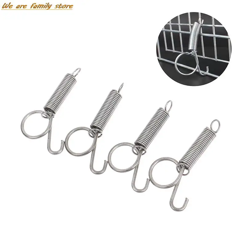 10Pcs Multipurpose Spring Lock Animal Pet Cage Latches Lock Spring Rabbit Cage Door Tension Spring With Hook