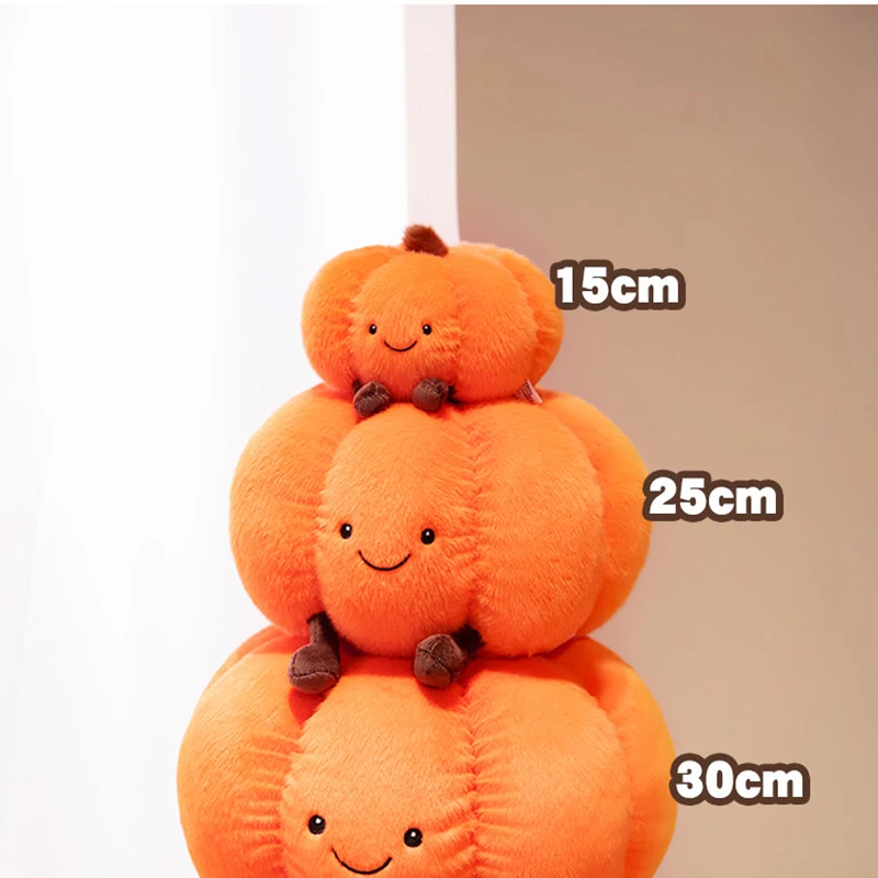 New Fluffy Plush Pumpkin Pillow Premium Soft Halloween Decor & Bedroom Cushion Gift Cute Colorful Pumpkin Plushies - view 3