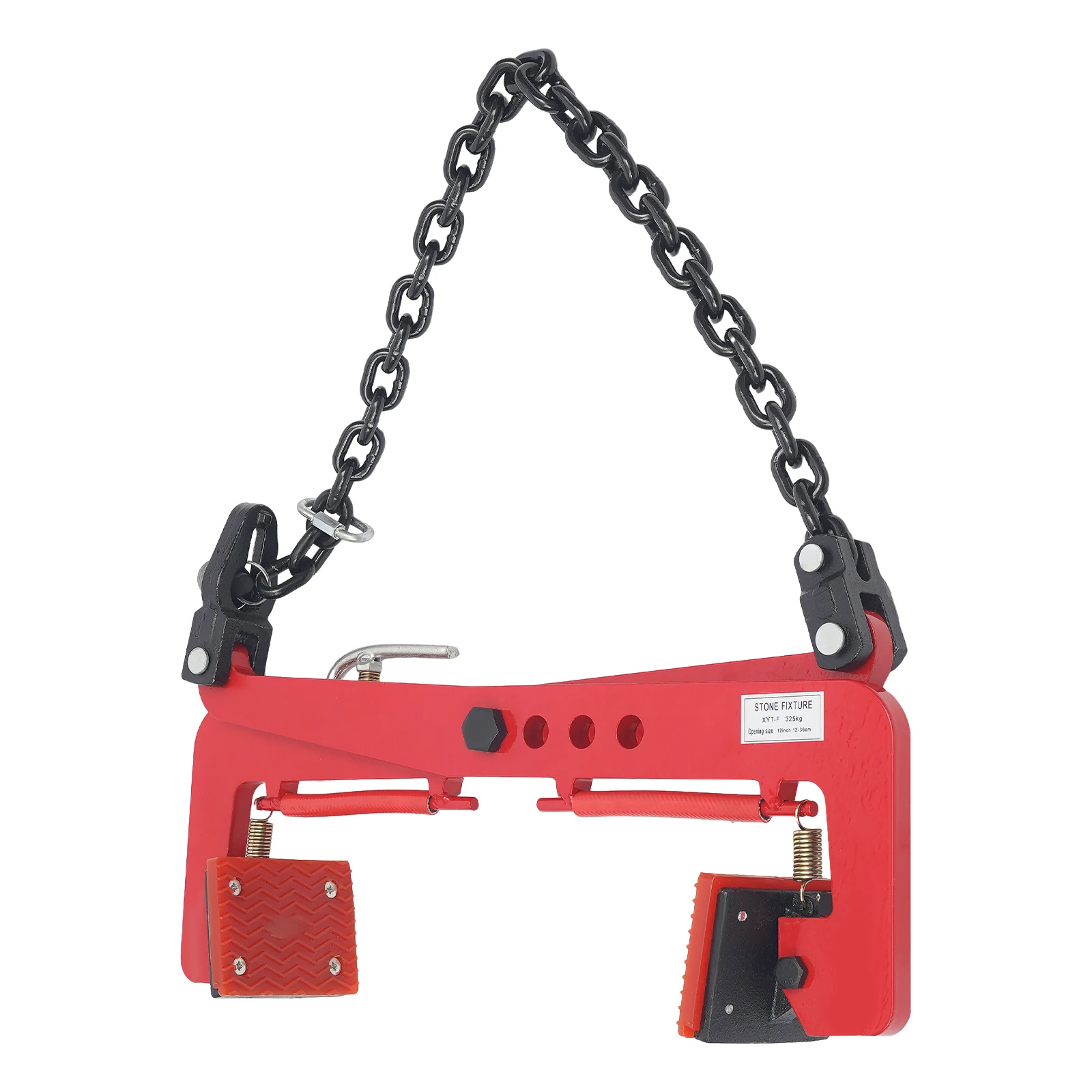 325kg Lifting Clamp for Stone, Scissor Design Adjustable 12-36cm Rubber Chuck, Alloy Steel Construction Material Handling Tool