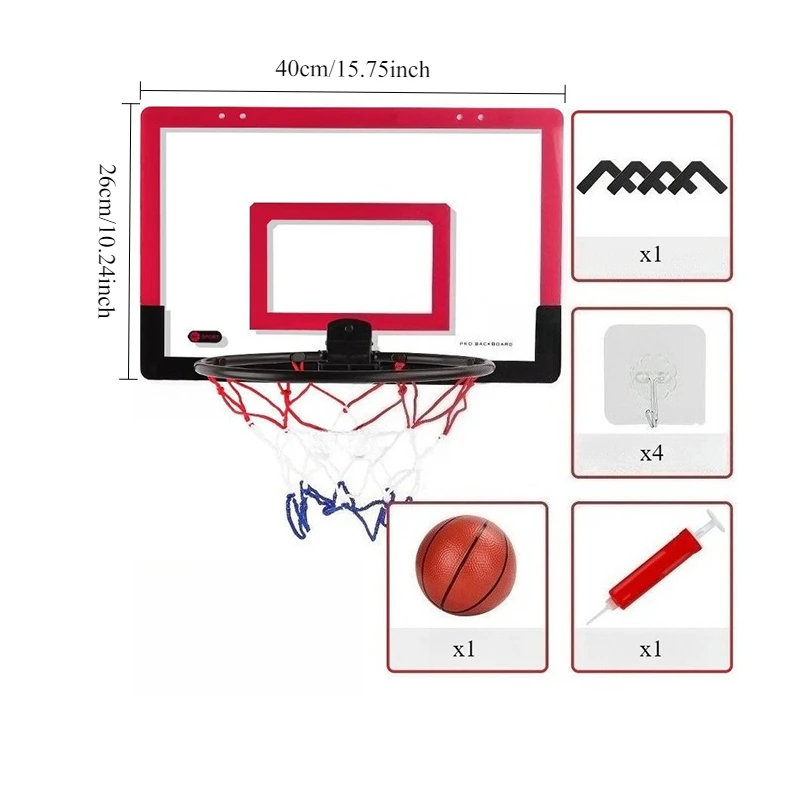 Jeu drôle de sécurité pour enfants d'intérieur, Mini exercice à domicile, ensemble de cerceaux de basket-ball, cadre mural, panier de levage, panneau arrière suspendu