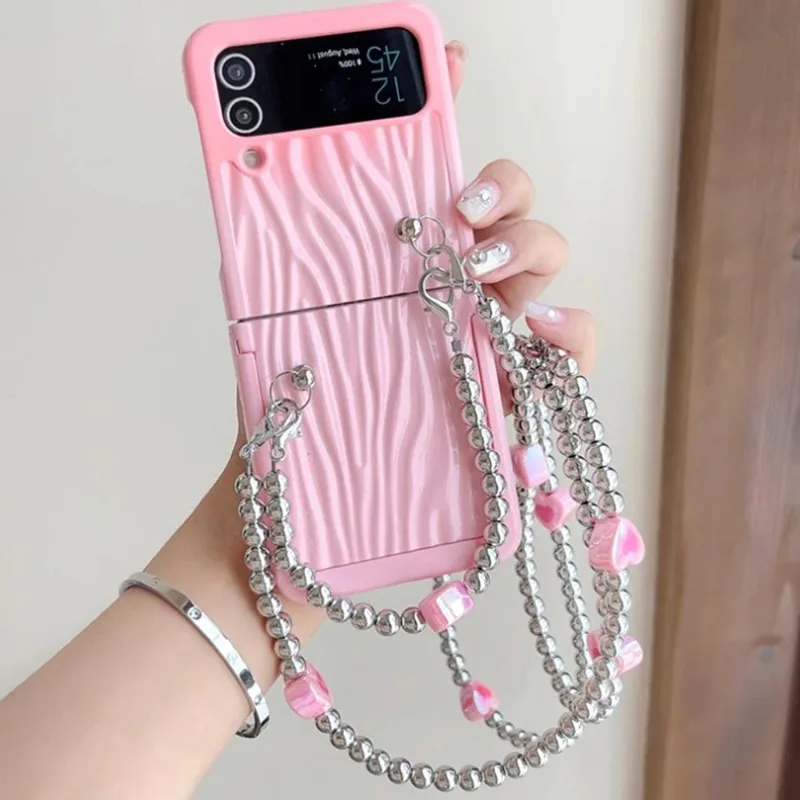 2 in 1 Pink Heart Cell Phone Lanyard Straps Anti-Theft Crossbody Phone Bead Chain Multifunction Detachable Lanyards with Patch