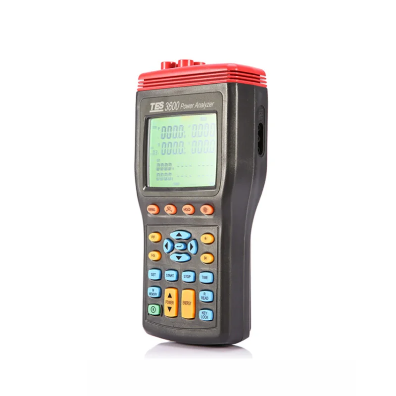 TES-3600 3P4W Power Quality Analyzer Power KW, KVAR, KVA, PF,Hz, & Energy KWh, KVARh & KVAh Measurement,3 Phase Power Analyzer.