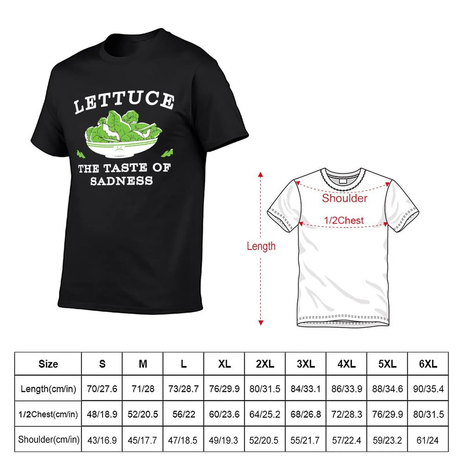 Lettuce the taste of sadness T-Shirt Short sleeve tee summer top mens champion t shirts