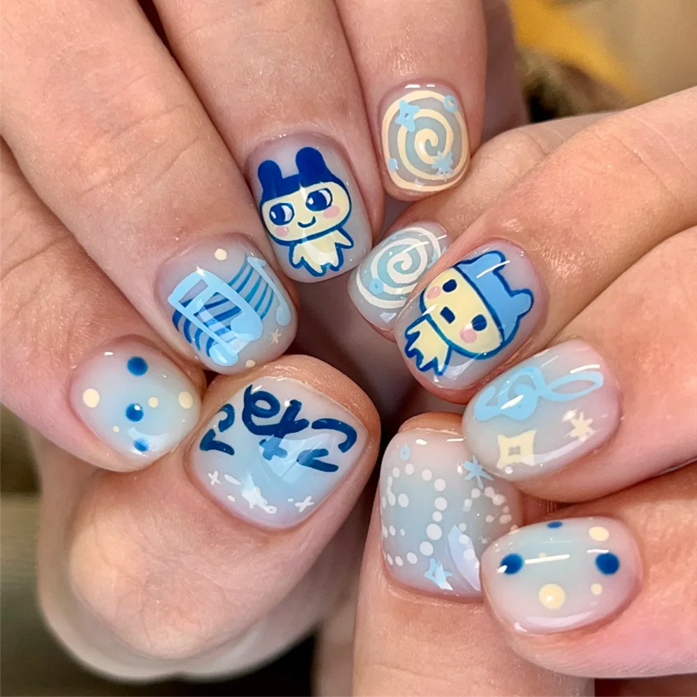 TSC-457 TSC-498 Japanse game elektronische huisdierfiguren DIY 3D Teruglijm Nail Art Stickers