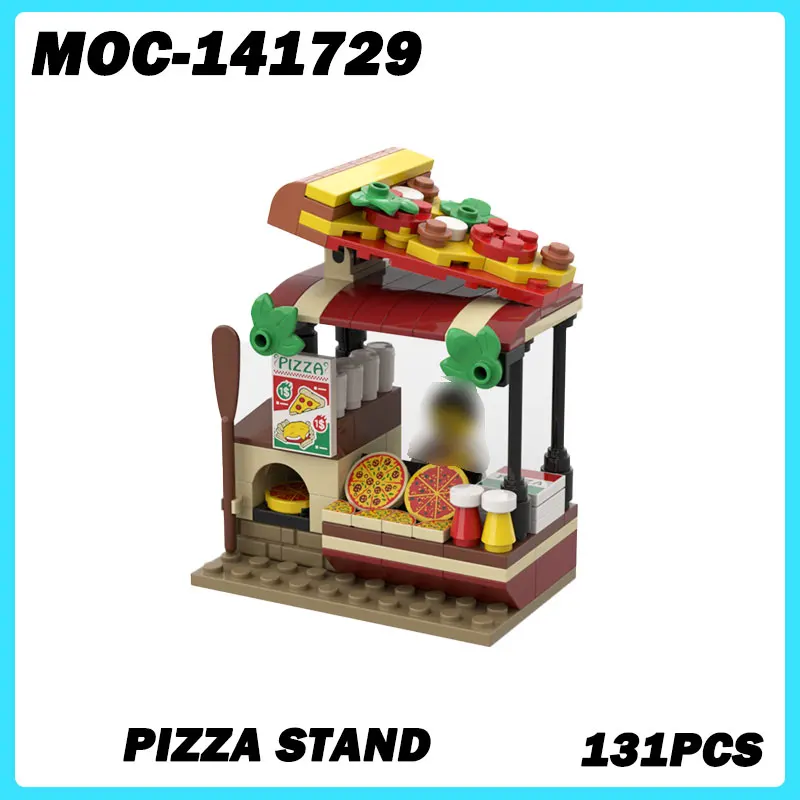

MOC-141729 Micro Architecture Series Pizza Stand Building Blocks DIY Model Bricks Puzzle Toys Small Brick Birthday Gifts 131PCS