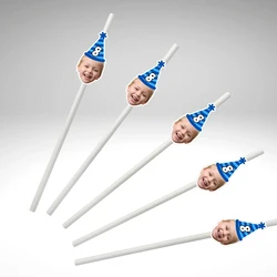 Custom Face Straws Party Straws Birthday Straws Kids Birthday Straws 30th Birthday Straws Personalized Face Party Decorations