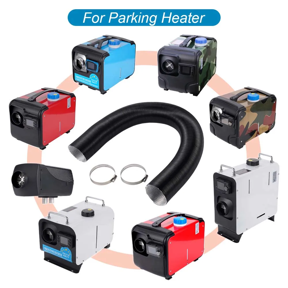 Riscaldatore ad aria diesel 75mm Diametro 1M/2M/M Lunghezza Tubo condotto Tubo Uscita tubo di scarico Connettore per Webasto Eberspaecher