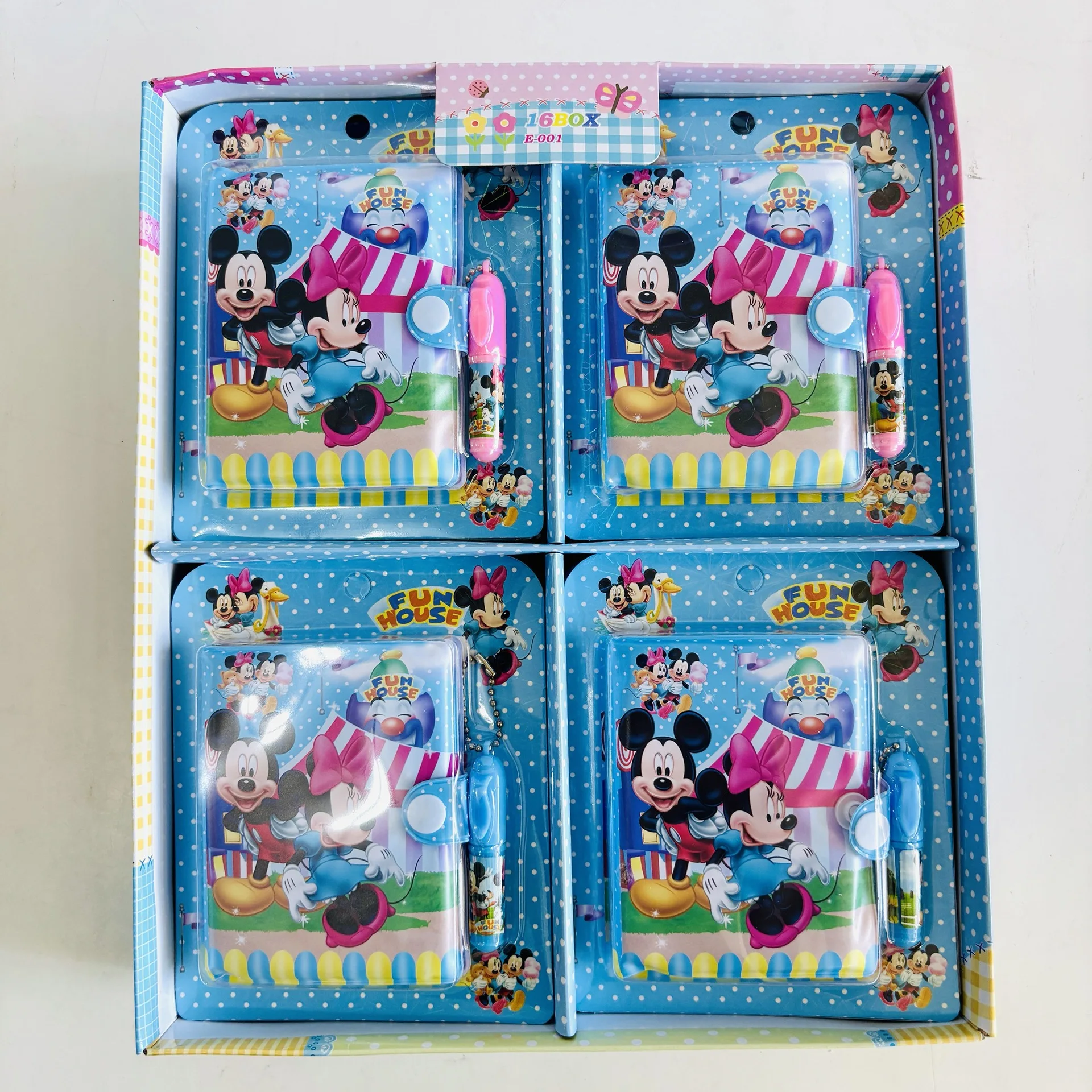 Disney Mickey Minnie Cute Mini Notebook With Ballpoint Pen, Cartoon Pocket Notepad Stationery Set, School Supplies, BirthdayGift