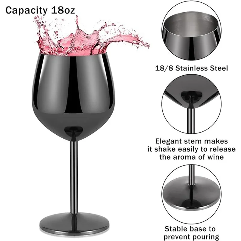Stainless Steel Glass Cocktail Creative Metal Wine Glass Bar Restaurant Champagne Glass Red Wine Glass Drinkware Barware Cup