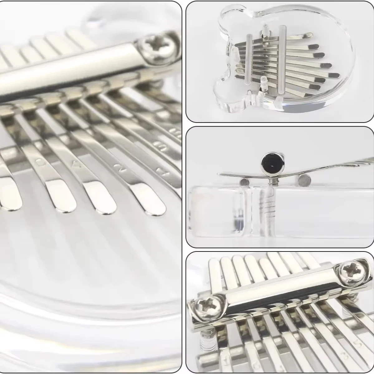 Miwayer Mini 8-Tone Clear Acrylic Finger Piano, Compact Lightweight Kalimba for Beginners Kids Adults Christmas Music Presents