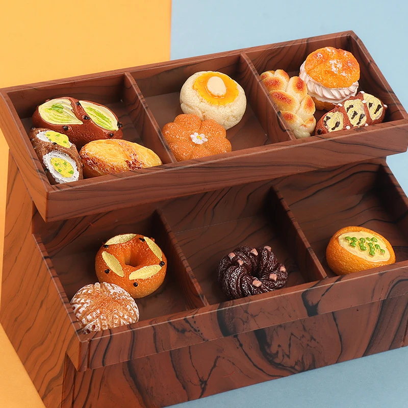 5 Stks/set Miniatuur 1/12 Poppenhuis Simulatie Brood Poppenhuis Miniatuur Voedsel Ontbijt Snack Dessert Doen Alsof Speelkeuken Speelgoed