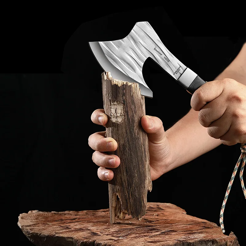 Survival Hunting Tomahawk Axes Hatchet Camping Hand Fire Stainless Steel Axe Boning Knife For Chopping Meat Bones Outdoor Tools