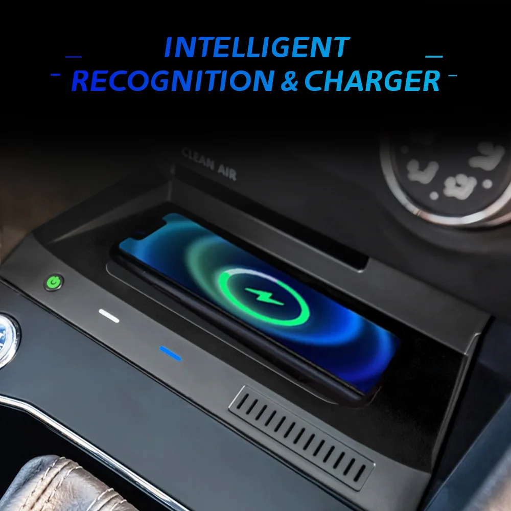 لوحة شحن لاسلكية للسيارة لسيارة Volkswagen Tiguan 2017-2024 شاحن الهاتف حامل الهاتف شحن سريع ملحقات ضبط #2