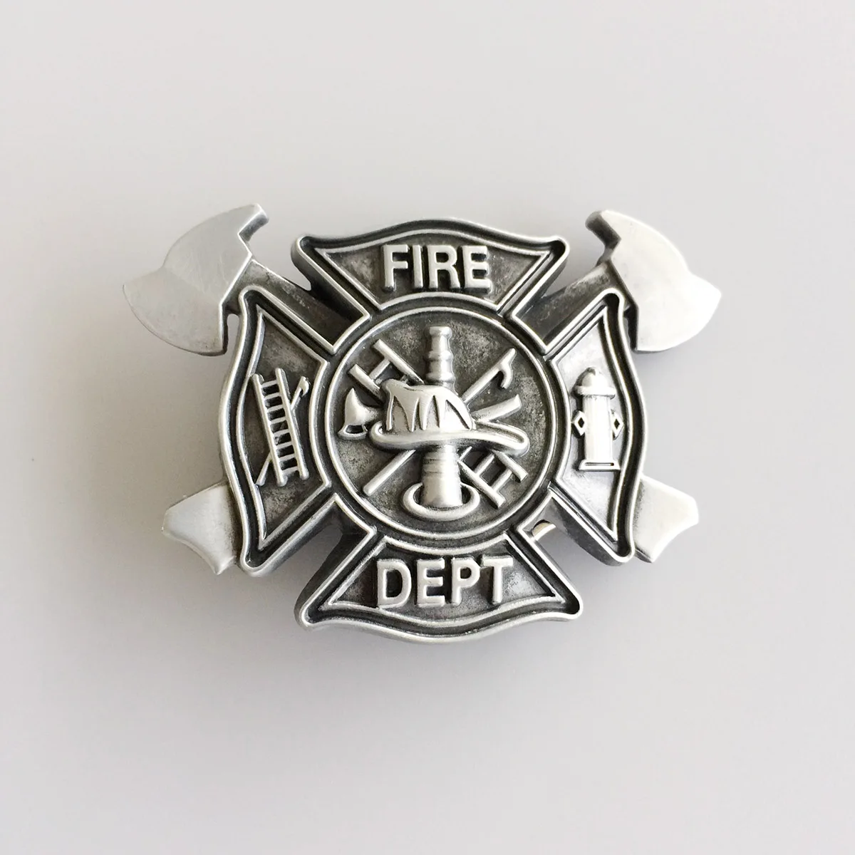 

Antique Brushed Silver Men Belt Buckle Fire Fighter Cross Belt Buckle also Stock in US BUCKLE-OC010AS Free Shipping