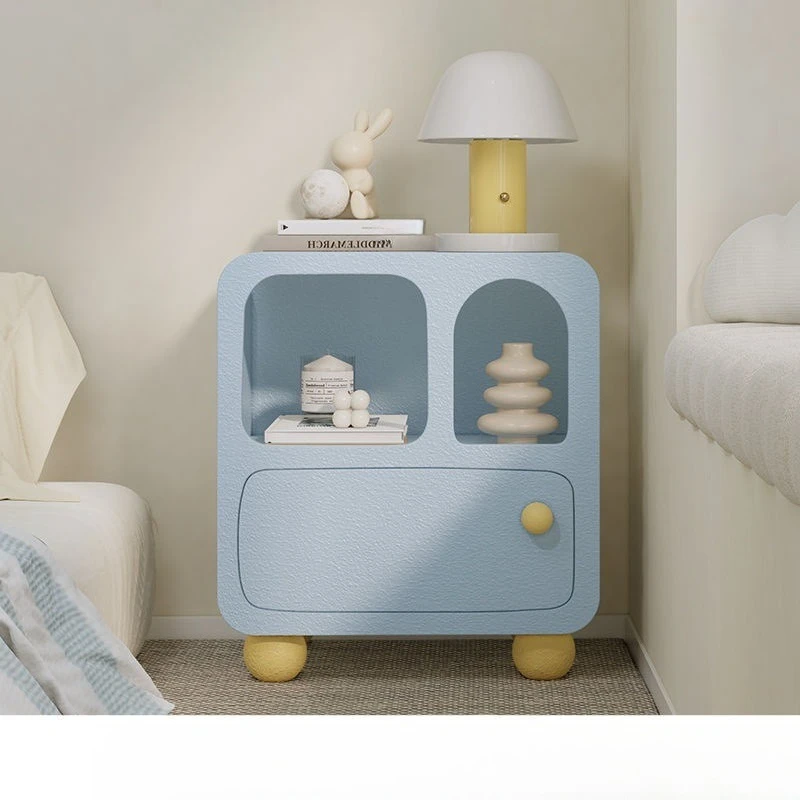 

Cream style bedside shelf simple bedroom small bedside style locker rack cave