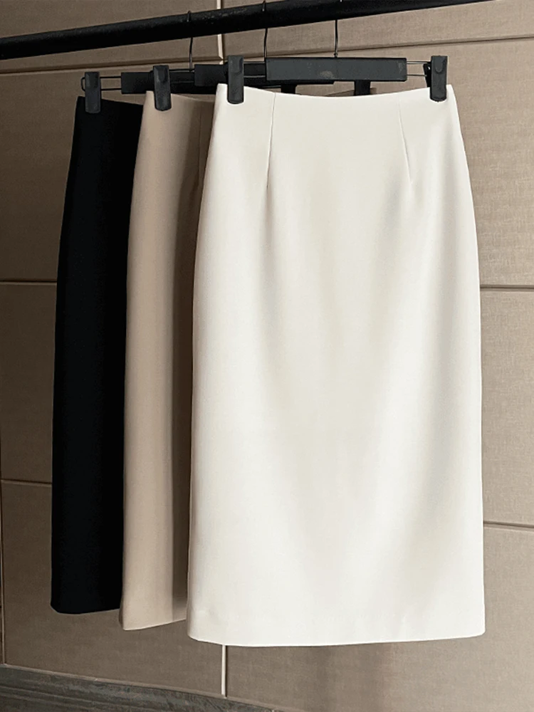 

Business Women's High Waist Thin Suit Skirt Summer New Style One Step mid Length Wrap around Skirt Elegant Korean Style