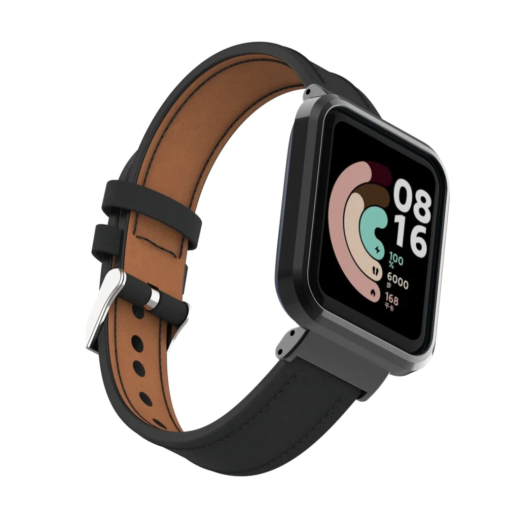 Leather Strap For Red Xiaomi Mi Watch 1/2 Lite Poco Watch Bracelet For Redmi Watch1/2 Lite Wristband Belt Smartwatch Accessories