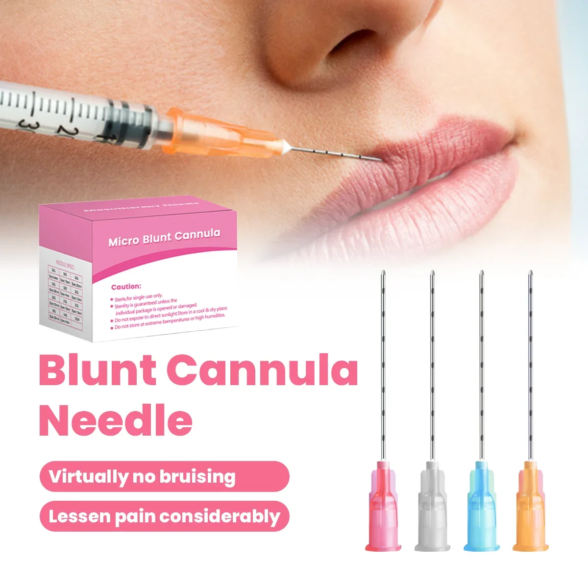 Cannula usa e getta coreana flessibile 18G 20G 22G 23G 25G 50mm 70mm Riempitivi per microcanula sterili Cannula con punta micro Cannula smussata