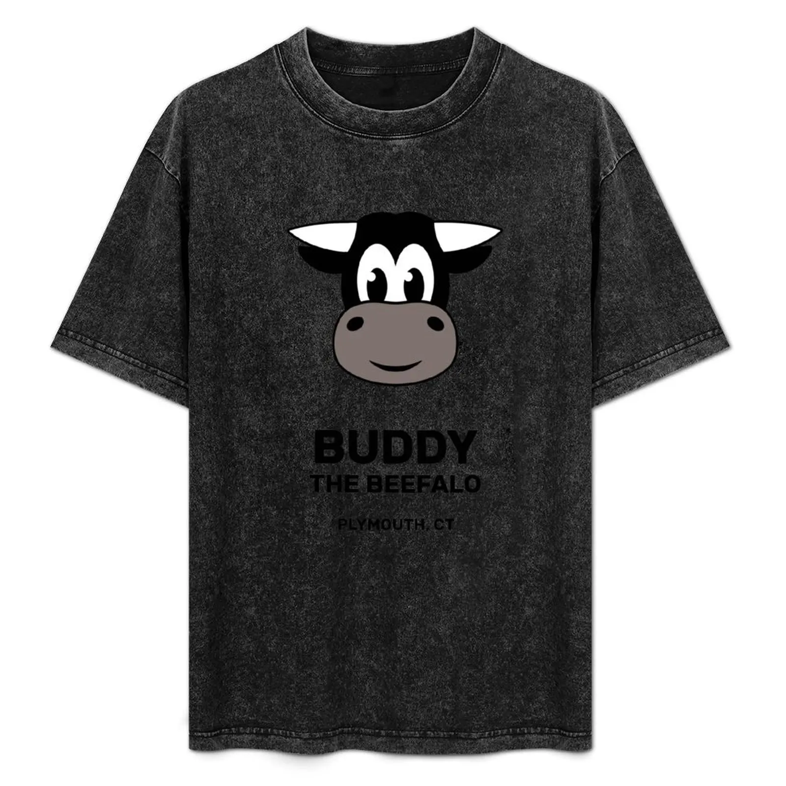 Buddy the Beefalo Plymouth, CT T-Shirt quick drying cotton graphic tees graphics vintage anime shirt men t shirt