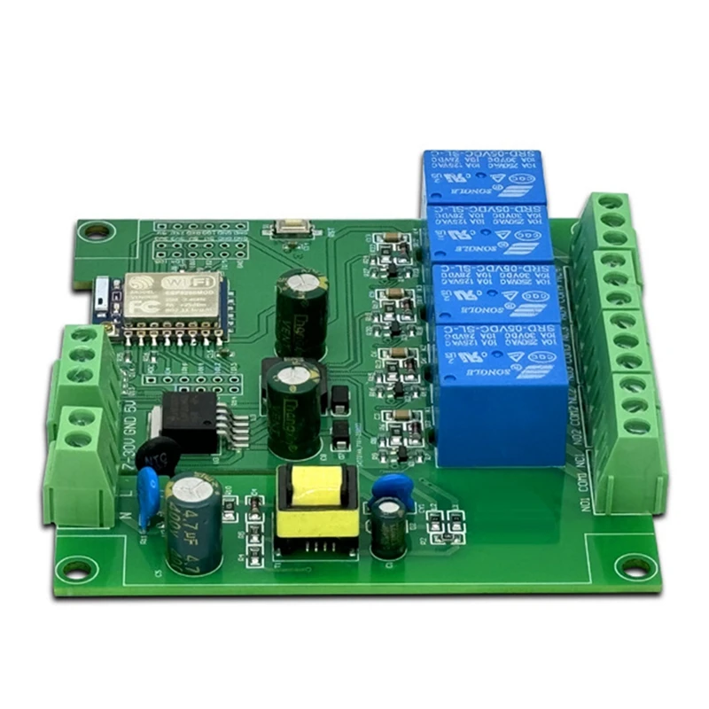 Módulo de relé ESP-07 Módulo WIFI de 4 vías Fuente de alimentación AC/DC Placa de desarrollo ESP8266 Módulo de desarrollo secundario