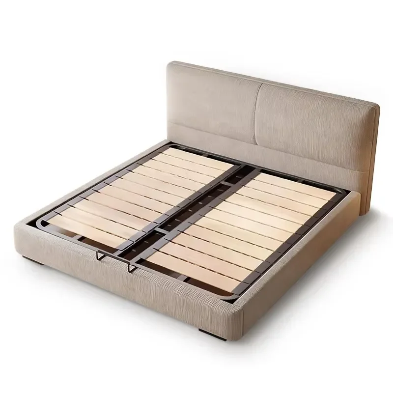 for Modern Minimalist Linen Fabric Storage Bed with Hydraulic Lift Platform and Drawers Queen Double Size Bedroom Furniture - view 5