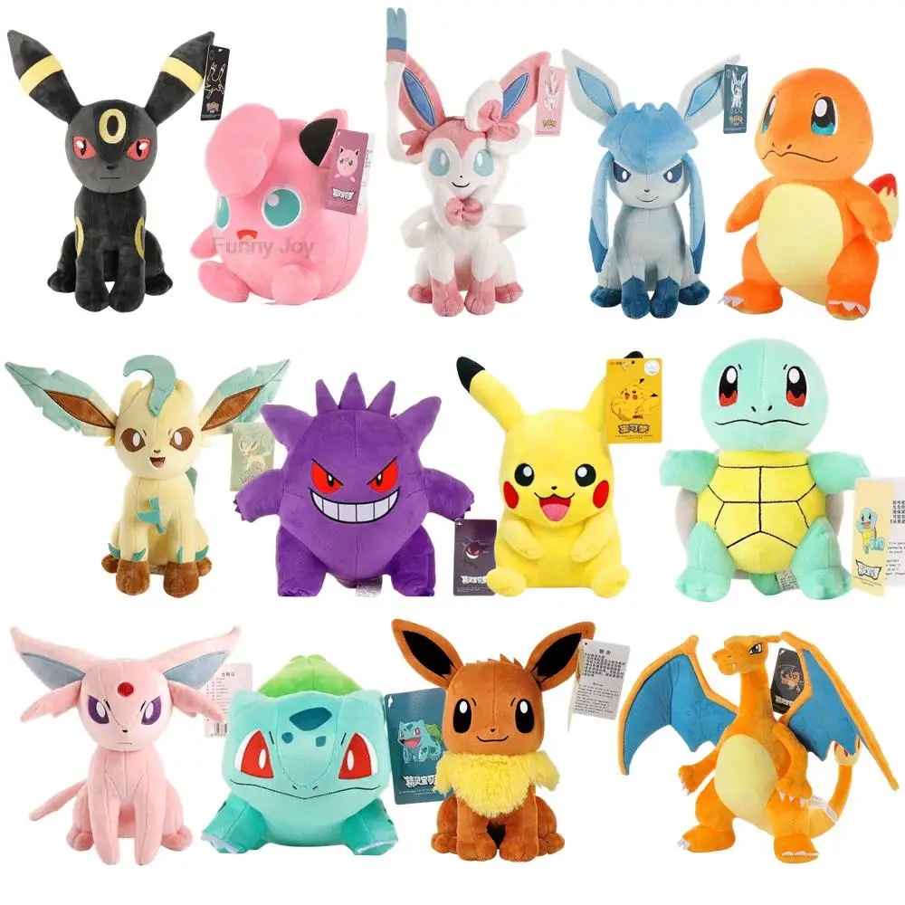 52 Styles Pokemon Plush Charmander Squirtle Pikachu Moon Eevee Plush Bulbasaur Stuffed Animal Toy Gengar Doll Gift for Kid