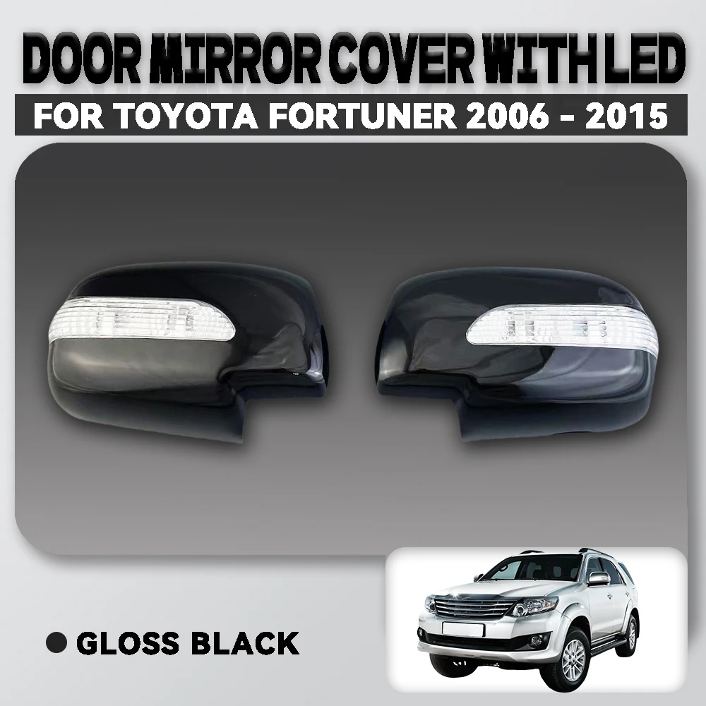 

Abs Silver Black and Carbon Fiber Car Door Mirror With Led For Toyota Fortuner 2006 - 2015 Car Accessories Exterior Decorate