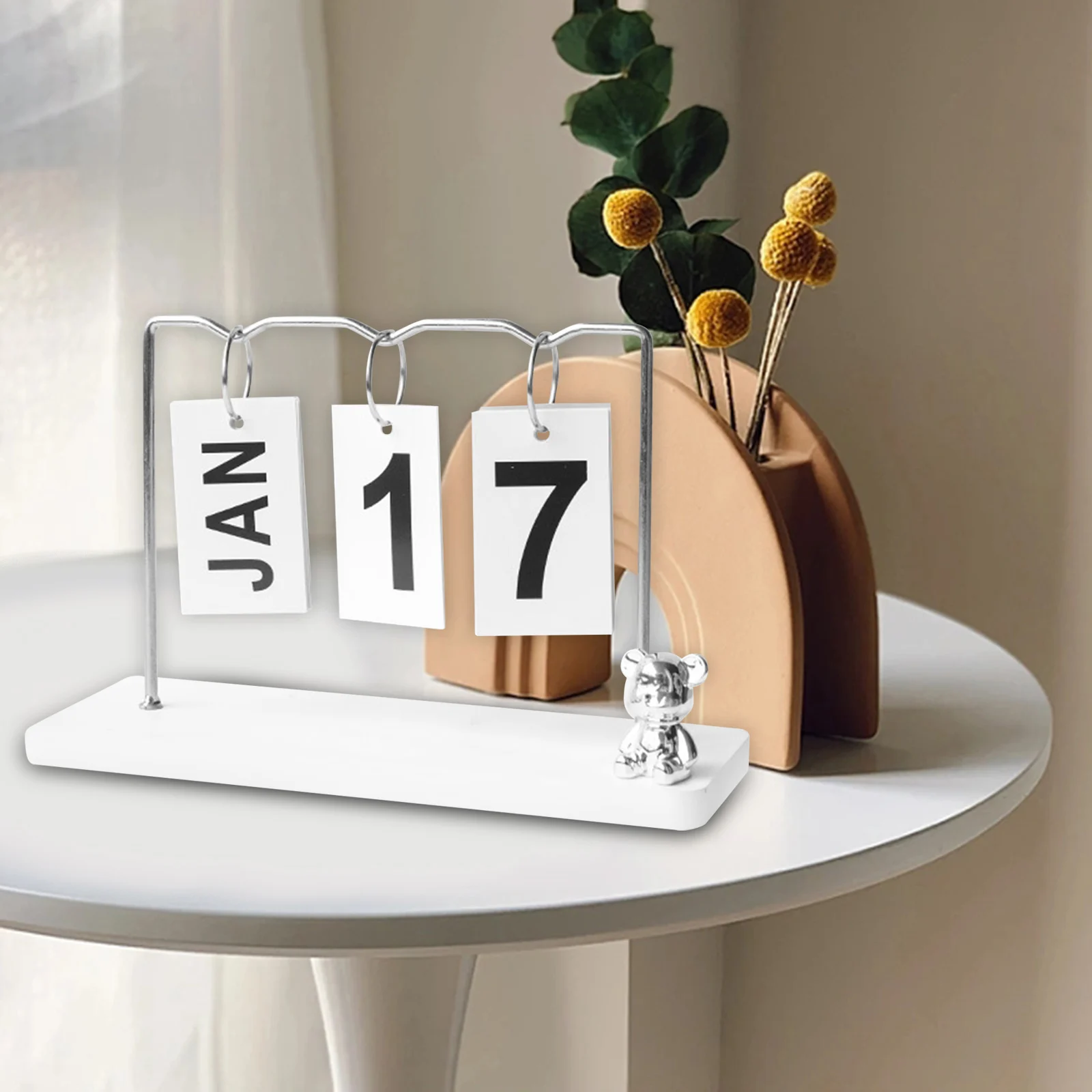 Desk Calendar Table Flip Perpetual Calendar for Decor Accessories Decorative Page Turning Standing Table Desktop Ornaments