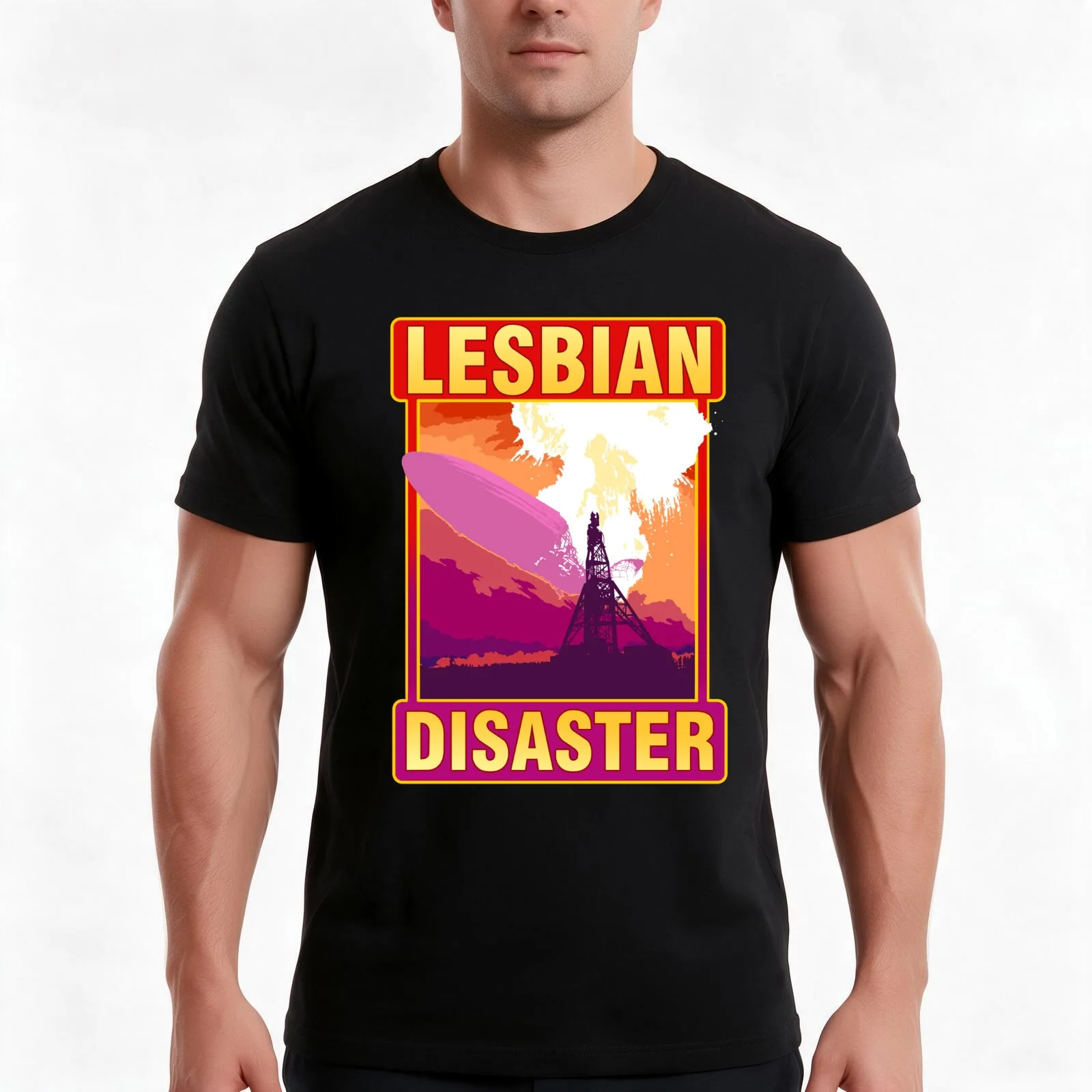 Lesbian Disaster - T-Shirt, Summer Casual Cotton Tee, Oversized Streetwear Tops, Vintage Graphic Print, Loose Fit Short Sleeve