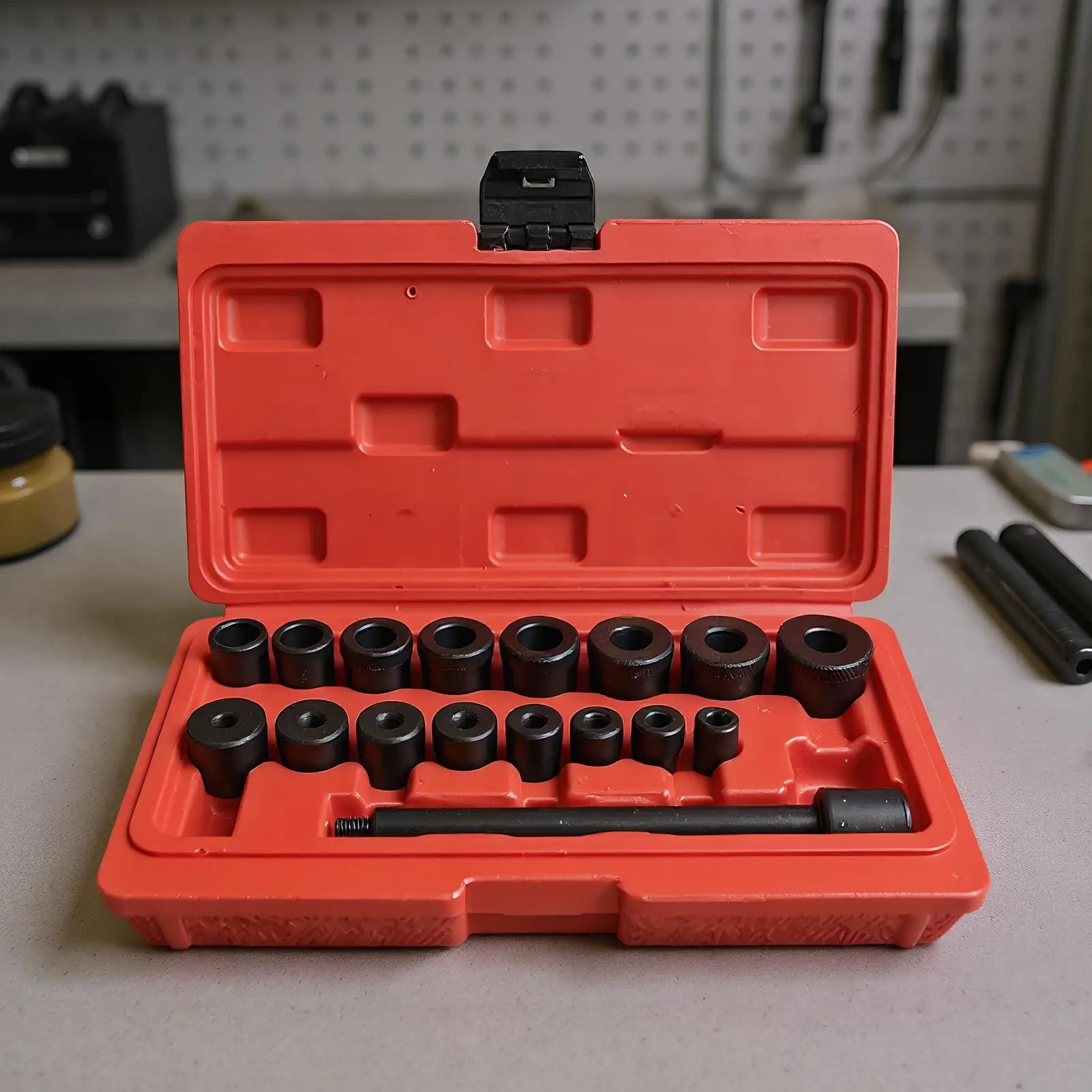 

17 шт. набор инструментов для выравнивания сцепления, универсальный инструмент для выравнивания отверстия маховика и приводной пластины сцепления (не подходит для фургона, грузовика, внедорожника)