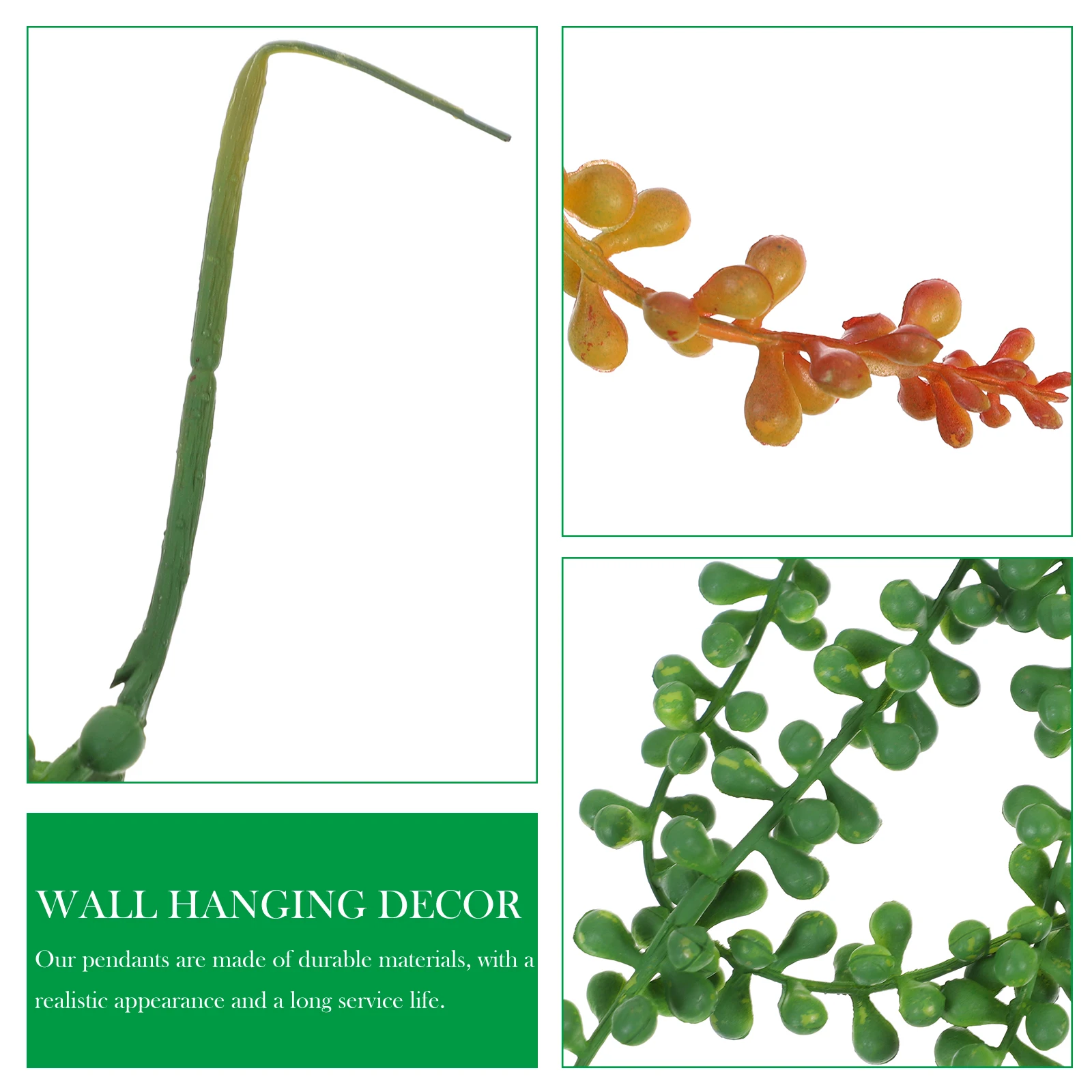 

2Pcs Artificial Hanging Plants Silica Gel Wall Decor Evergreen Indoor Decoration Living Room Balcony Office Greenery Faux