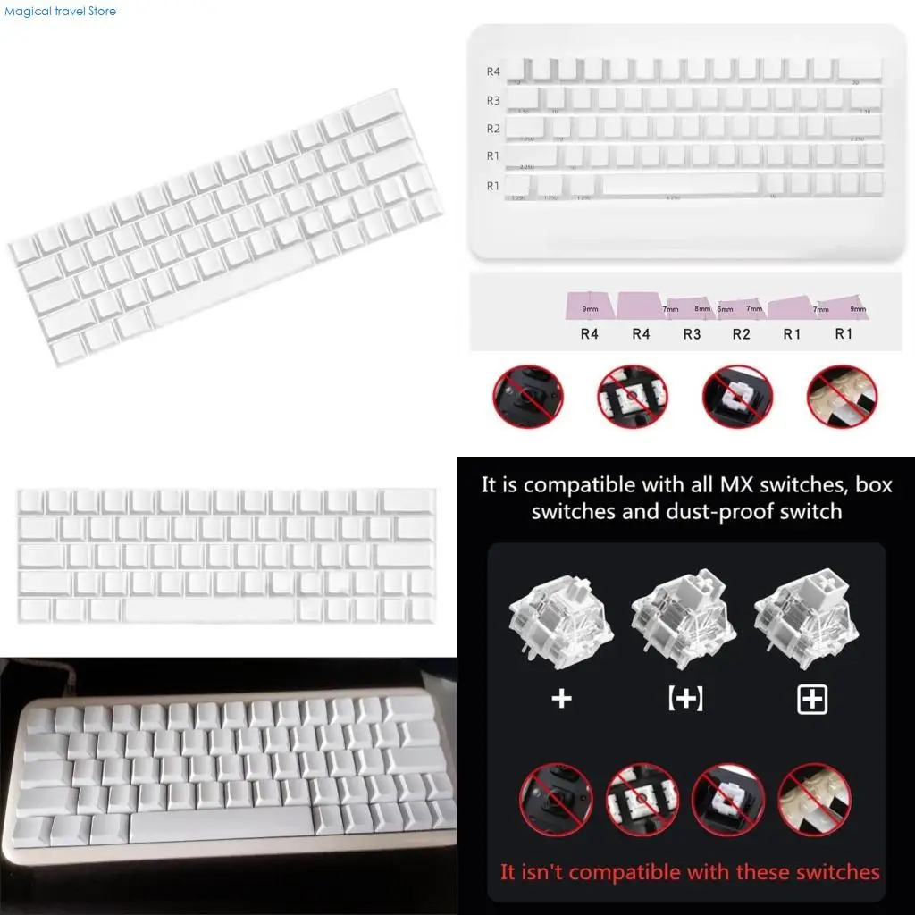 N2UB 64Keys PBT Blank Keycap Original Profile Not Engraving Cover for MX Switches