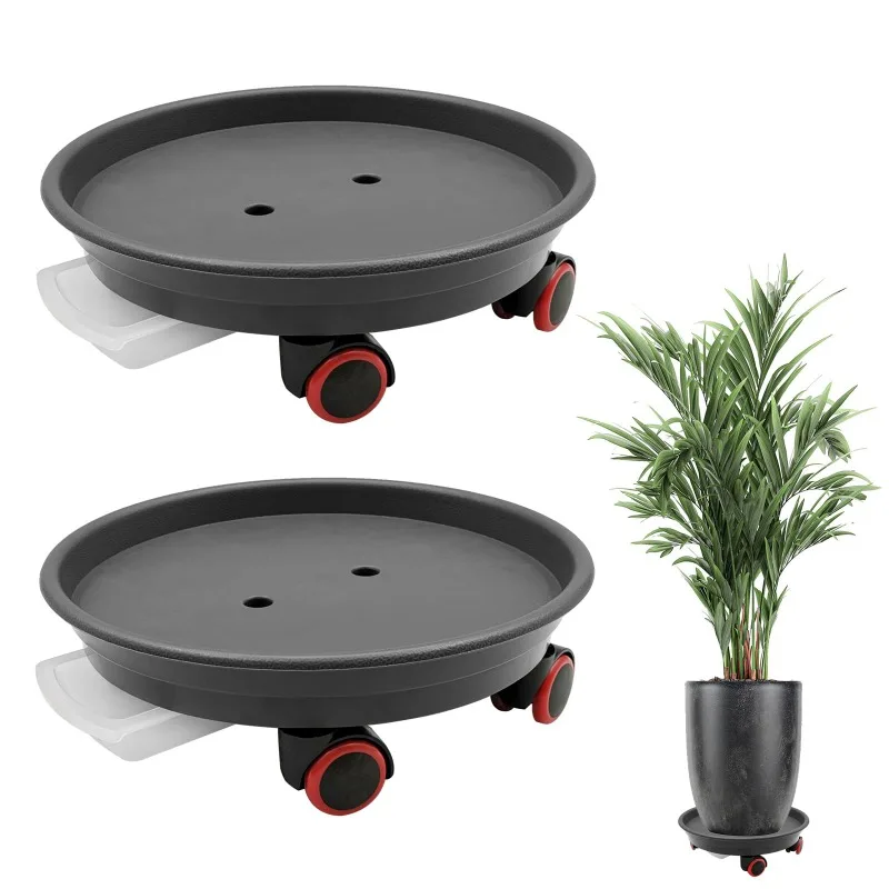 

QYQRQF 2pcs Plant Caddy with Wheels 11.8" Plant Stand Heavy Duty Plant Dolly with Water Container Loading Capacity 100 Lbs